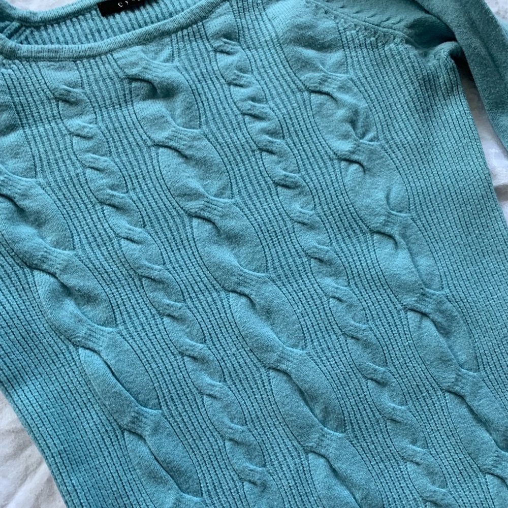 Cyrus super cute cable knit light blue sweater NWOT size XS - Picture 9 of 10
